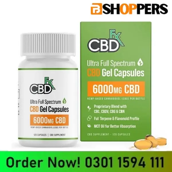 CBDfx, CBD Soft Gel Capsules 50mg, Full Spectrum, 120ct, 6000mg CBD In Pakistan